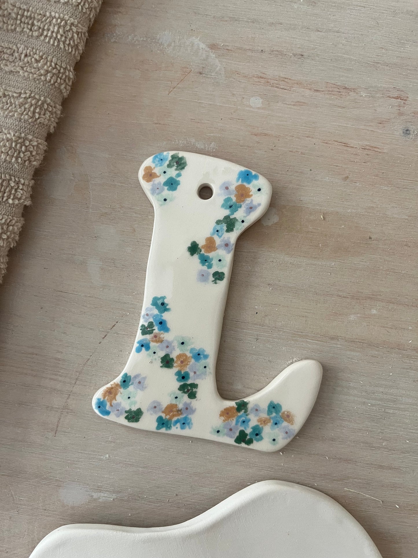 hand painted ceramic letters